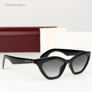 Gucci Women Sunglasses Black Smoke Cat Eye GG1931S 001 NEW AUTHENTIC
